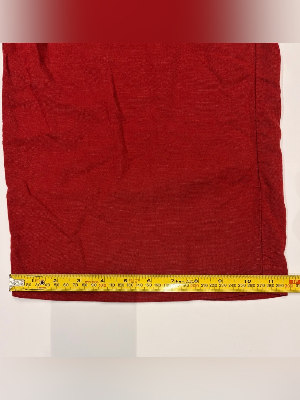 H&M Red Drawstring Linen blend Pants - Picture 6 of 9